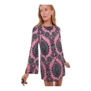 La DoubleJ Supremes Long-Sleeve Mini Swing Dress Pink Print – Size S / IT 38